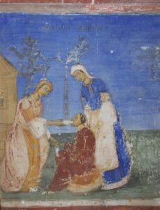 Ходене при врачката, стенопис от Никола Образописов, 1863 г., метох Орлица, Рилски манастир, фотограф: Е. Мутафов